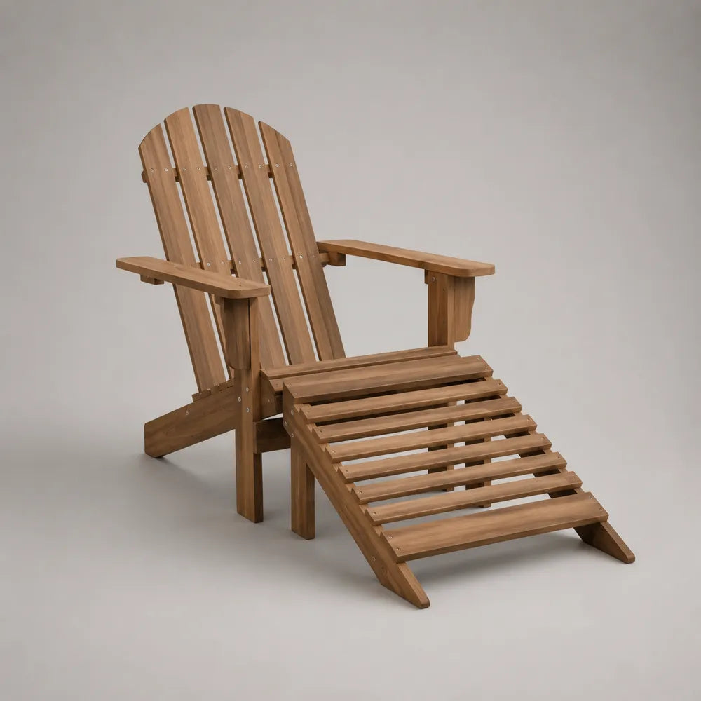 Sedia da giardino reclinabile 120 cm 70 cm 95 cm in legno massello naturale con poggiapiedi estraibile struttura a doghe