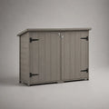 Casetta da giardino armadio orizzontale 120 cm x 50 cm x 85 cm in polipropilene effetto legno grigio con doppia porta