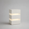 Comodino 40 cm x 35 cm x 60 cm MDF laccato bianco con illuminazione LED integrata struttura rettangolare a moduli